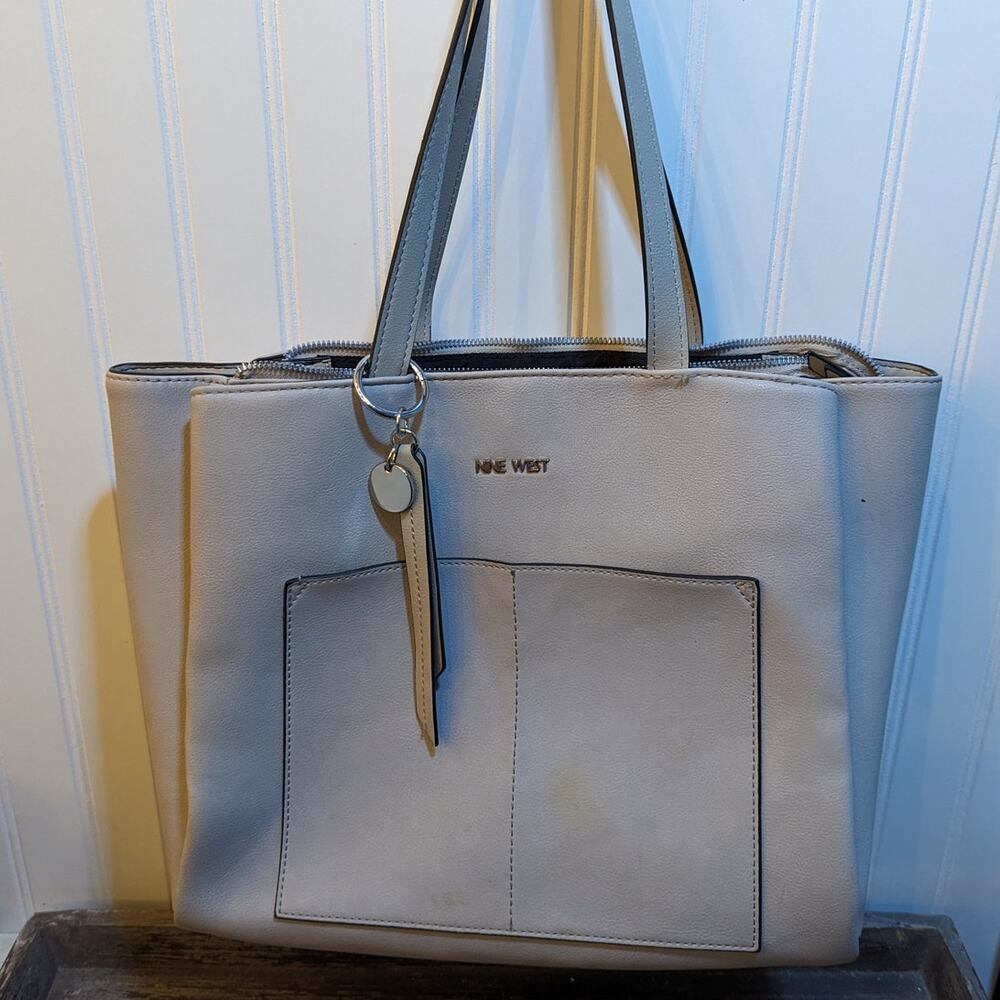 Nine West Beige Kinleigh Large Multi Compartment Tote Bag